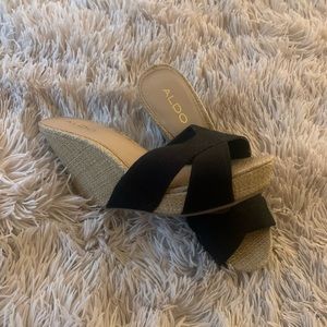 Aldo Black & Tan Wedges | Size 8